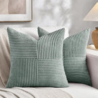 Fancy Homi 2 Packs Grey Blue Decorative Throw Pillow Covers 16x16 Inch by Fancy+Homi