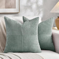 Fancy Homi 2 Packs Grey Blue Decorative Throw Pillow Covers 18x18 Inch by Fancy+Homi