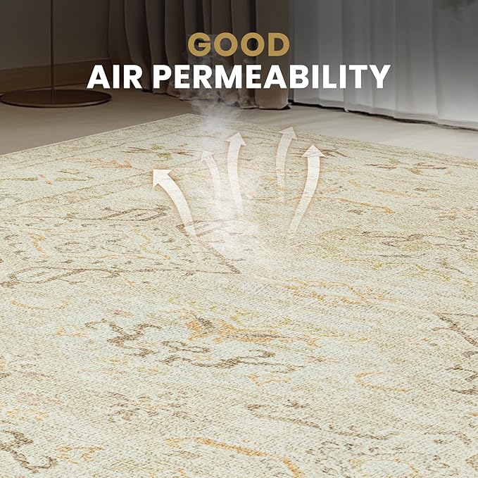 Washable Rugs 8x10 Area Rugs for Living Room-Light Brown Rugs for Bedroom - Image 6