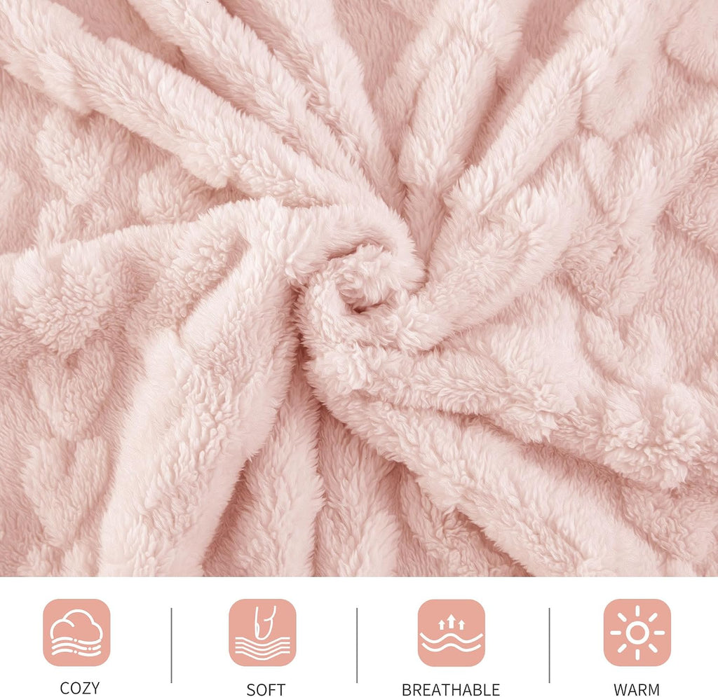 Aganear Fleece Throw Blanket for Couch Sofa 50"x60" Pink