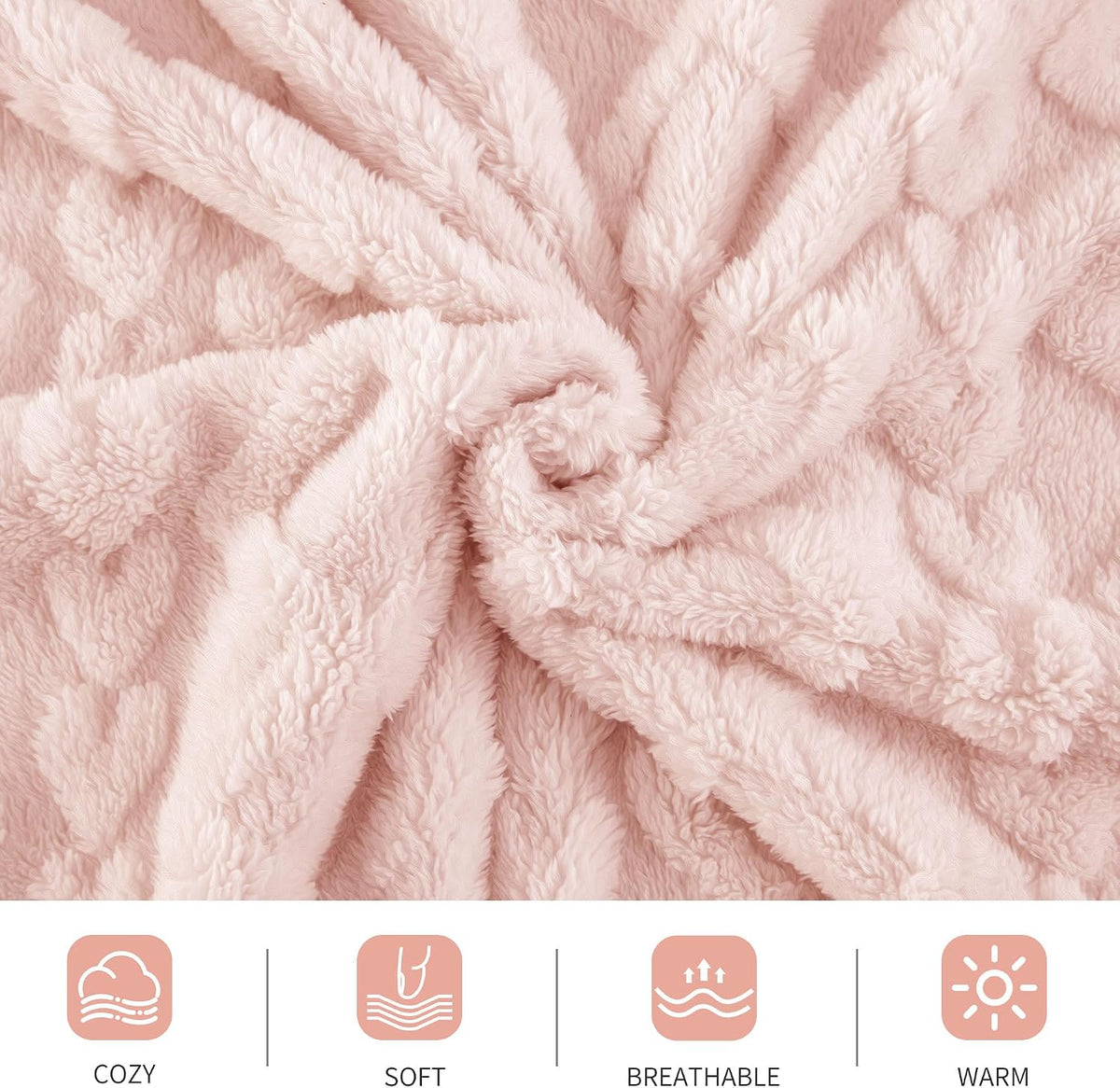 Aganear Fleece Throw Blanket for Couch Sofa 50"x60" Pink
