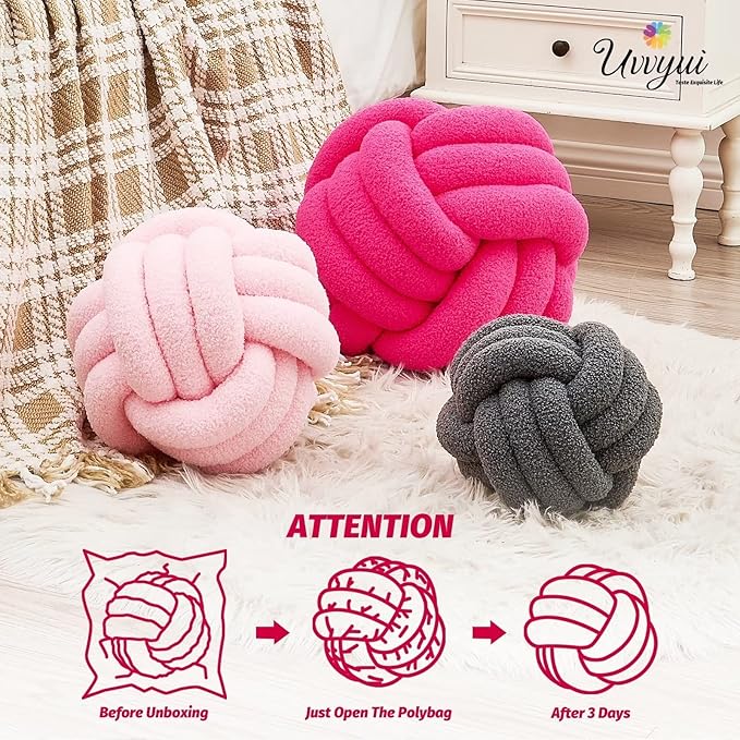 Uvvyui Knot Pillow Ball, Soft Home Decorative Pillows, Round Throw Pillow - Image 4