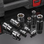 HARFINGTON 5pcs E-Torx Socket 3/8" Drive E18 Star Female Socket 1.1" Length