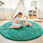 OLANLY Teal Green Round Rugs for Bedroom - Image 9