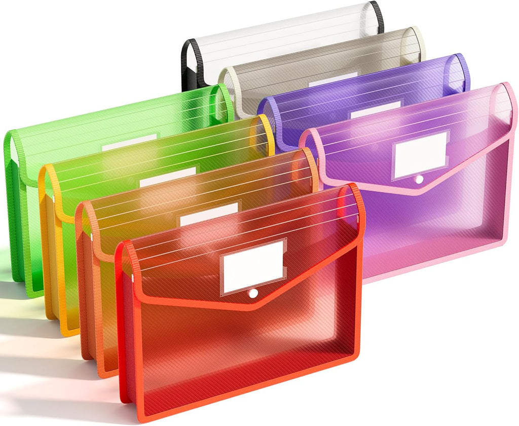 ABC life 6 Pack Plastic File Folder, Colorful File Folder Organizer