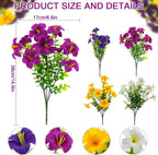 Daynight 2 Set Artificial Outdoor Hanging Baskets with 24 Pcs Petunias