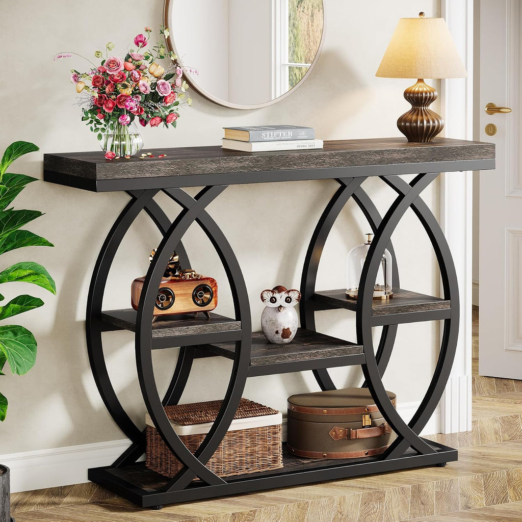 Tribesigns 39.4" Console Table, Sofa Table, Accent Tables, Black Brown