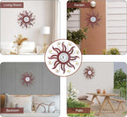 18.7 Inch Large Sun Wall Clock Mid Century Modern for Living Room Decor