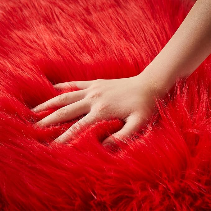 AMTOVO Faux Fur Rug, Fluffy Sheepskin Rug, Fuzzy Ultra Soft 2 x 3 ft Shag Rugs - Image 6