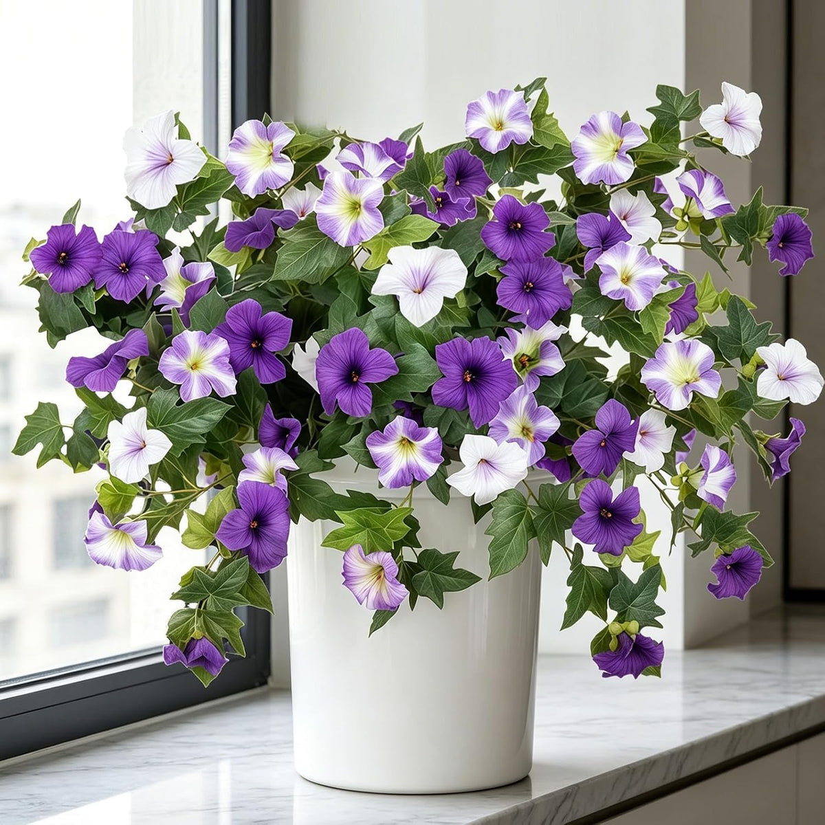Artificial Flowers for Outdoors,UV Resistant Fake Flowers 6Pcs