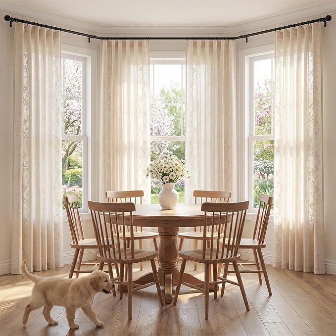jinchan Evelyn Embroidered Linen Curtains - Image 3
