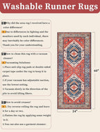 SERISSA Boho Washable Runner Rug, 2x5 Non-Slip Vintage Rust Hallway Kitchen - Image 6