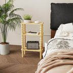 Veegle Narrow Side Table Small End Table for Small Spaces Oak