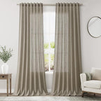 Mocha Linen Curtains 96 Inches Long by Nanspring