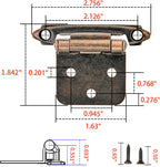 50 Pack 25 Pairs 1/2" Overlay Cabinet Door Hinges - Oil Rubbed Bronze Self Closing Hinges