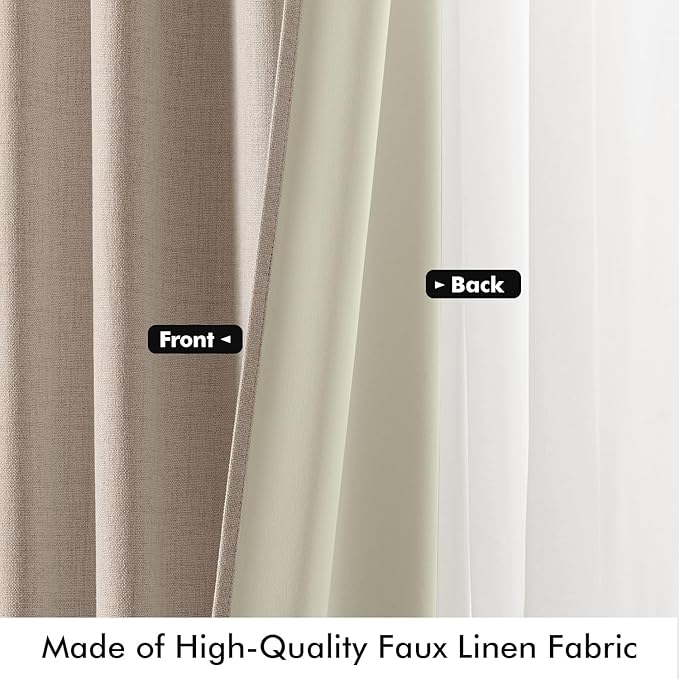 MIULEE 100% Blackout Linen Curtains - Image 6