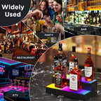 Dethan 2 Tier 15 Inch Liquor Bottle Display Shelf with App & Remote Control
