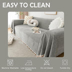 HANDONTIME Couch Slipcovers for Sofas Dark Grey Couch Cover Sofa Cover for Dogs - Image 6