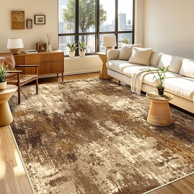 Washable Area Rugs 2'x6' Non-Slip Modern Abstract Soft - Image 9
