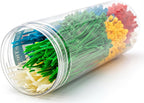 Electriduct Economical Small Cable Tie Kit - 1200 Nylon Zip Ties Assorted Colors and Sizes (2x 600 Pcs)
