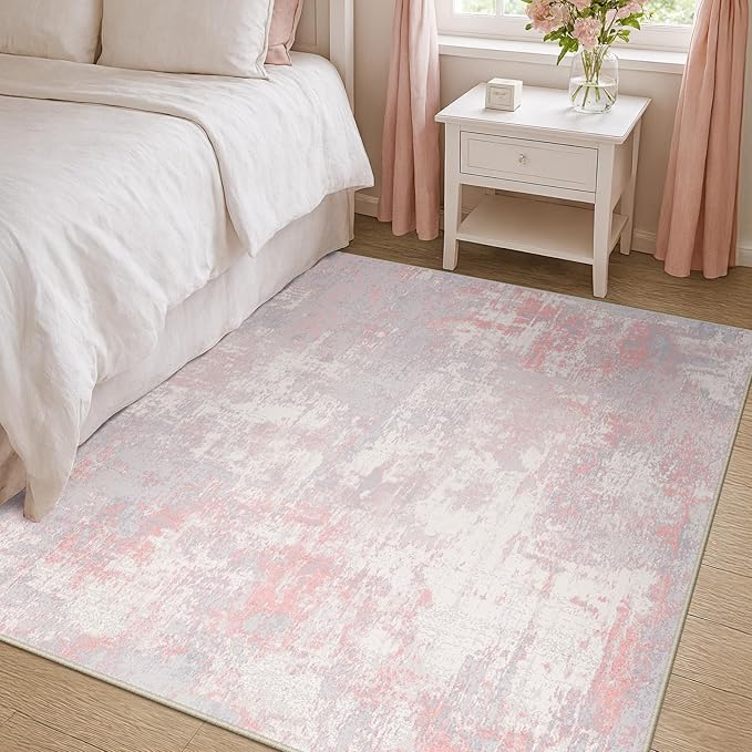 Washable Area Rugs 4'x6' Non-Slip Modern Abstract Soft - Image 3