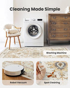 AMADA HOMEFURNISHING Round 5ft Area Rugs, Low-Profile Washable Rug - Image 4