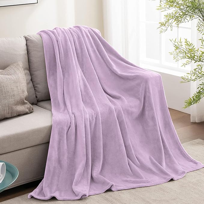 BEDELITE Fleece Blanket Lilac Throw Blankets - Image 9