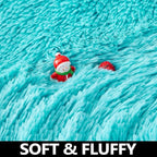 ONASAR Teal Blue Round Area Rug 4ft, Soft Fluffy Bedroom Bedside Floor Circle - Image 9