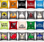 Mindsoft 20 Pcs Holiday Pillow Covers 18x18, Fall Christmas Throw Cover