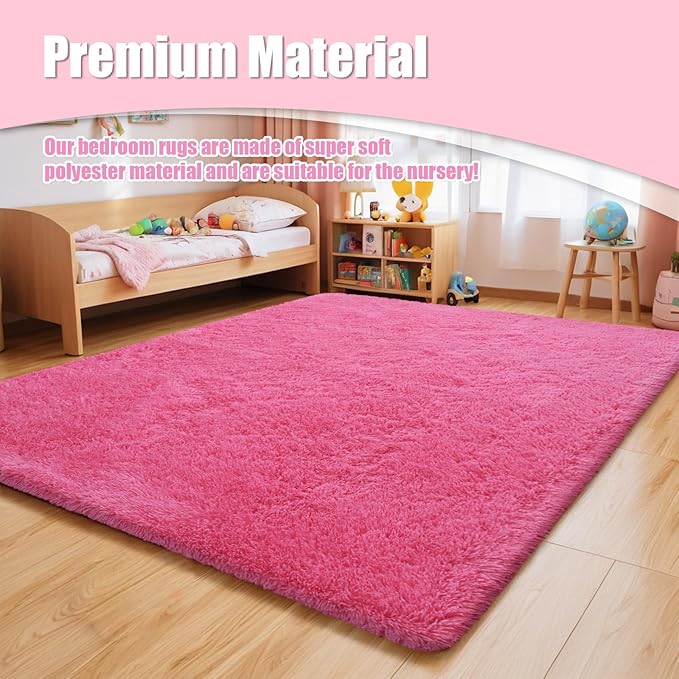 Shag Area Rug for Bedroom 4x6, Fluffy Area Rugs for Living Room, Soft Fuzzy Rug - Image 8
