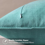 MIULEE Decorative Linen Pillow Covers 20x20 Inch Turquoise ​Boho Farmhouse​ - Image 3