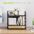 Cawukege 5 Tier Paper Organizer with Handle, Grey Metal Mesh Desk Organizer File Folder Paper Letter Tray Desktop Document Sorter for Classroom, School, Office Accessories Organization and Storage