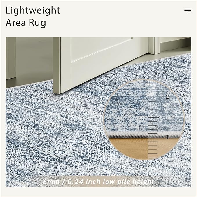 6x9 Area Rug for Living Room Washable 6x9 Non-Slip Modern Rugs for Bedroom - Image 6