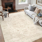 6x9 Area Rugs for Living Room: Vintage Boho Neutral Washable Rug Indoor Soft - Image 3