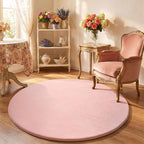Amearea Pink Round Area Rugs 4ft Washable Circle Rugs - Image 4