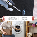 Luul Home Non Slip Dark Gray Solid Rubber Back Thin Door Mat for Entryway 2x3 for Kitchen, Rug for Bathroom, Stain Resistant Easy Cleaning Non Shedding Carpet Dark Gray 2 x 3