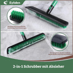 Eyliden Scrub Brush with Squeegee, Floor Deck Tile Bath Cleaning Scrubber