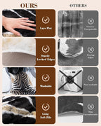 Zebra Print Rug for Living Room, Faux Fur Zebra Hide 5.2x7 Feet Animal Skin Rug - Image 4