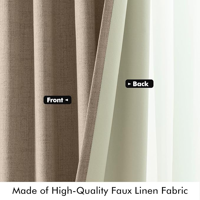 MIULEE 100% Blackout Linen Curtains - Image 6