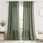 Nanspring Olive Green Boho Curtains by Nanspring