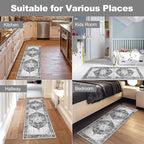 Yamaziot Washable Runner Rug, 2x5 Non-Slip Boho Vintage Hallway Rug Runner - Image 6