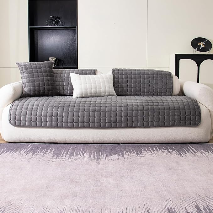 Velvet Couch Cover, Washable Sectional Sofa Cover, Anti Slip Sofa Slipcovers - Image 7