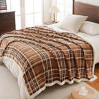 PU MEI Sherpa Fleece Throw Blanket 60" x 80" Reversible Plush Fluffy Large Big - Image 2