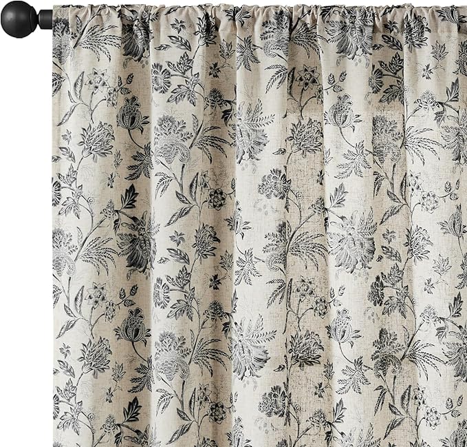 jinchan Linen Floral Curtains for Living Room - Image 9