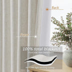Guken Boho 100 Inches Long 100% Blackout Curtains Room Darkening Large Window - Image 4