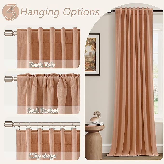 Guken 100% Blackout Curtains 120 Inch Length 2 Panels Set - Image 6