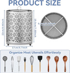 360° Rotating Utensil Holder: Extra Large Cooking Silverware Caddy QuickDry