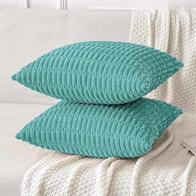 MIULEE Pack of 2 Corduroy Decorative Throw Pillow Covers 16x16 Inch Soft Boho - Image 3