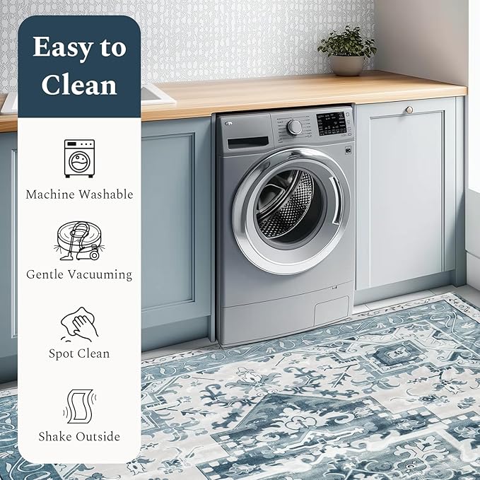 Rugflix 6x9 Area Rug for Living Room, Machine Washable Area Rugs - Image 5