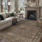 12x15 Washable Area Rug for Living Room Bedroom Vintage Brown Non Slip Carpet - Image 5